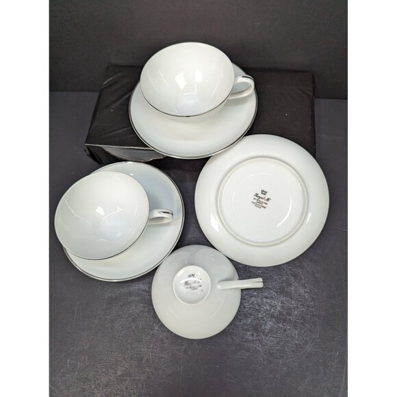 Royal M by Mitashoten Japan Platinum Knight M109 Cup and Saucer Set Lot of 3 - Picture 7 of 8